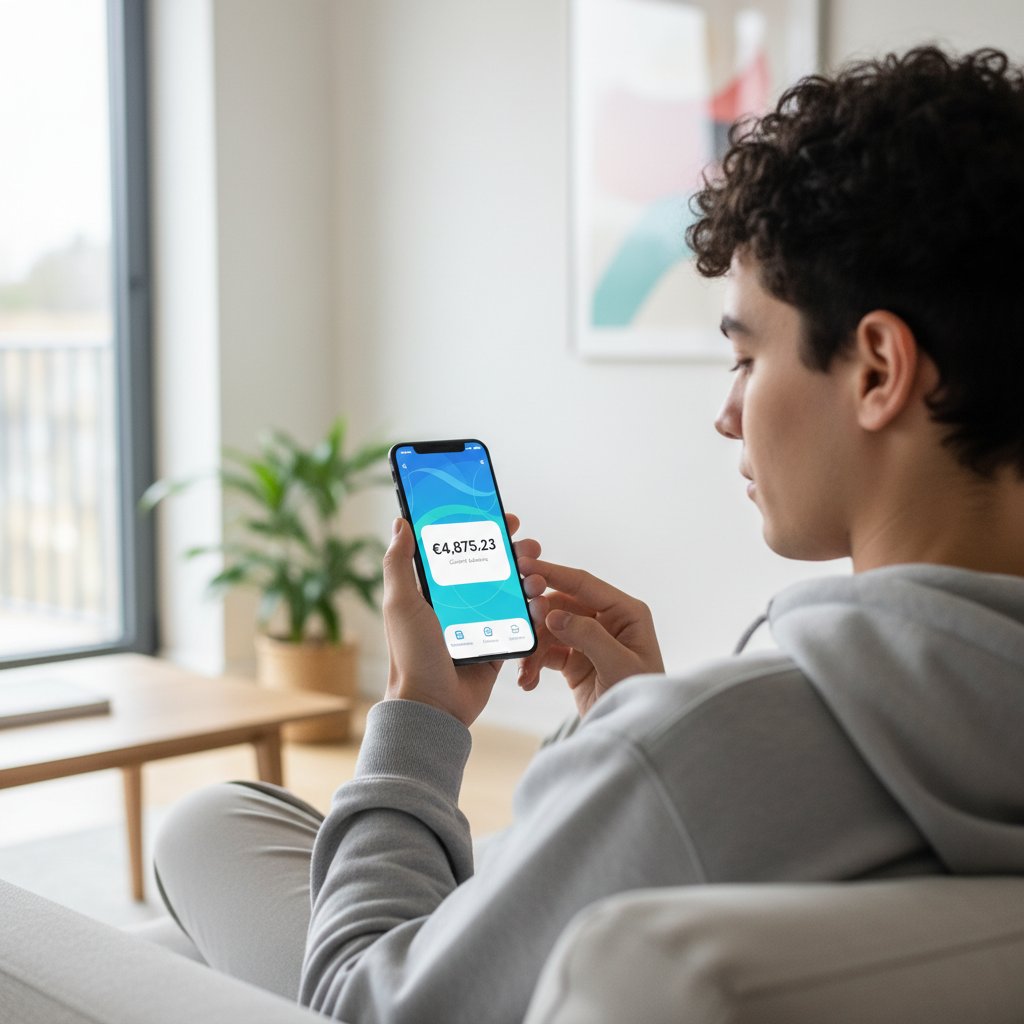 utilisation d'une néobanque sur smartphone pour gérer son compte en étant interdit bancaire