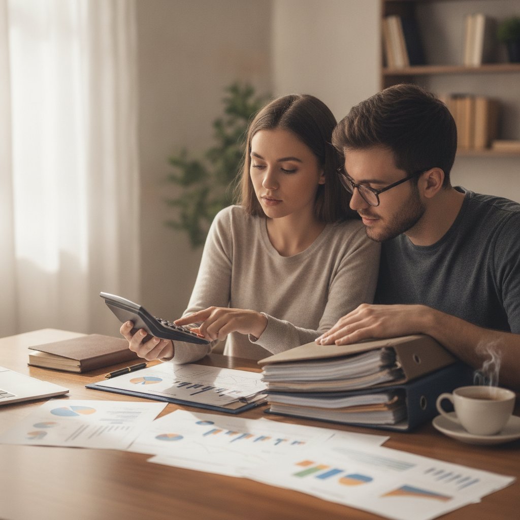 Couple gérant son budget commun