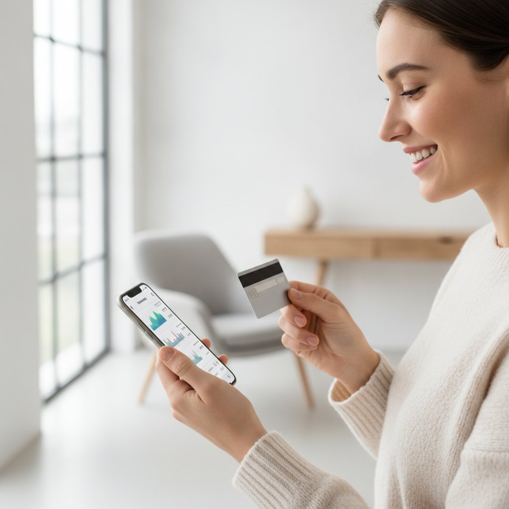 Utilisateur consultant son compte bancaire depuis une application mobile