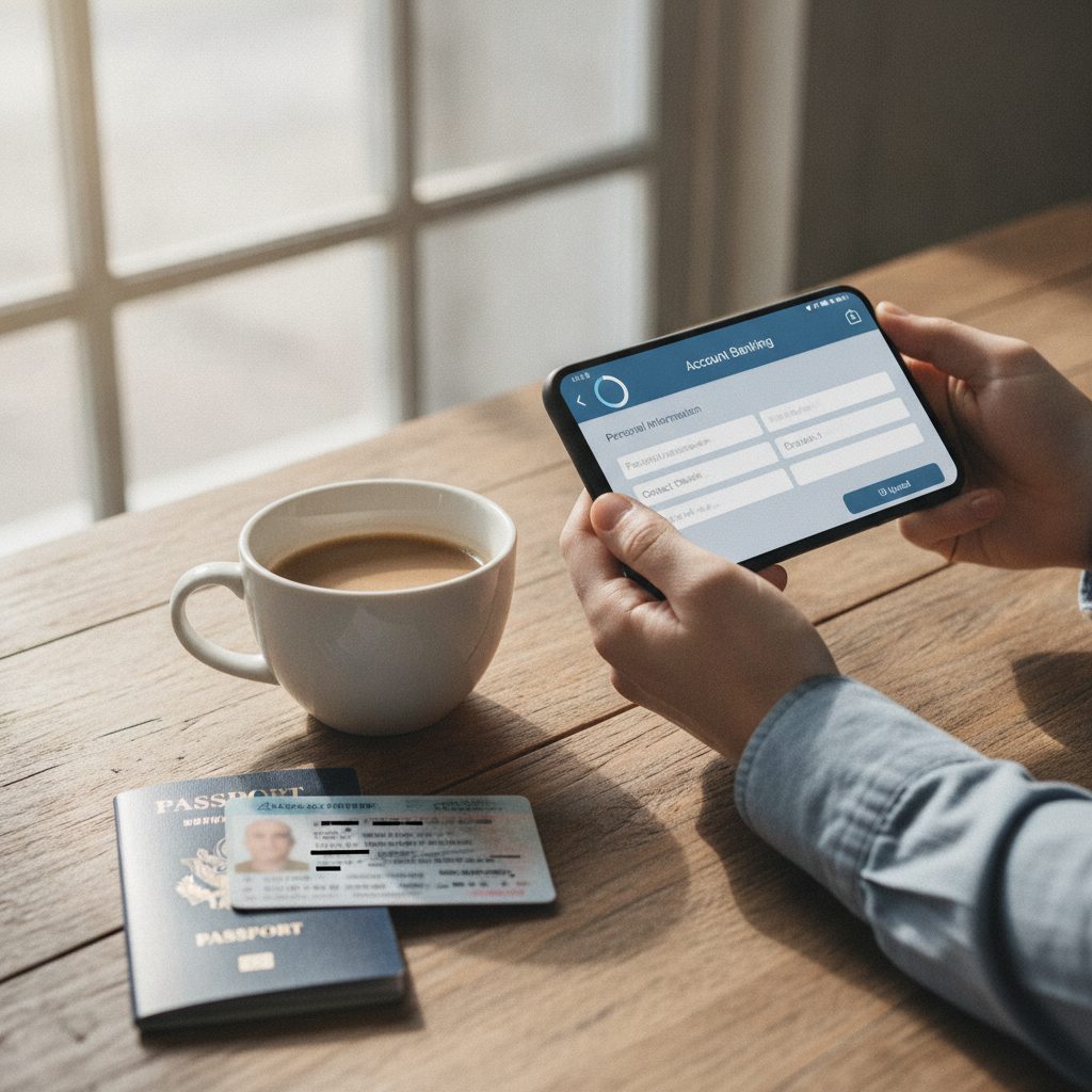 Inscription en ligne à un compte Nickel depuis un smartphone avec pièces d'identité