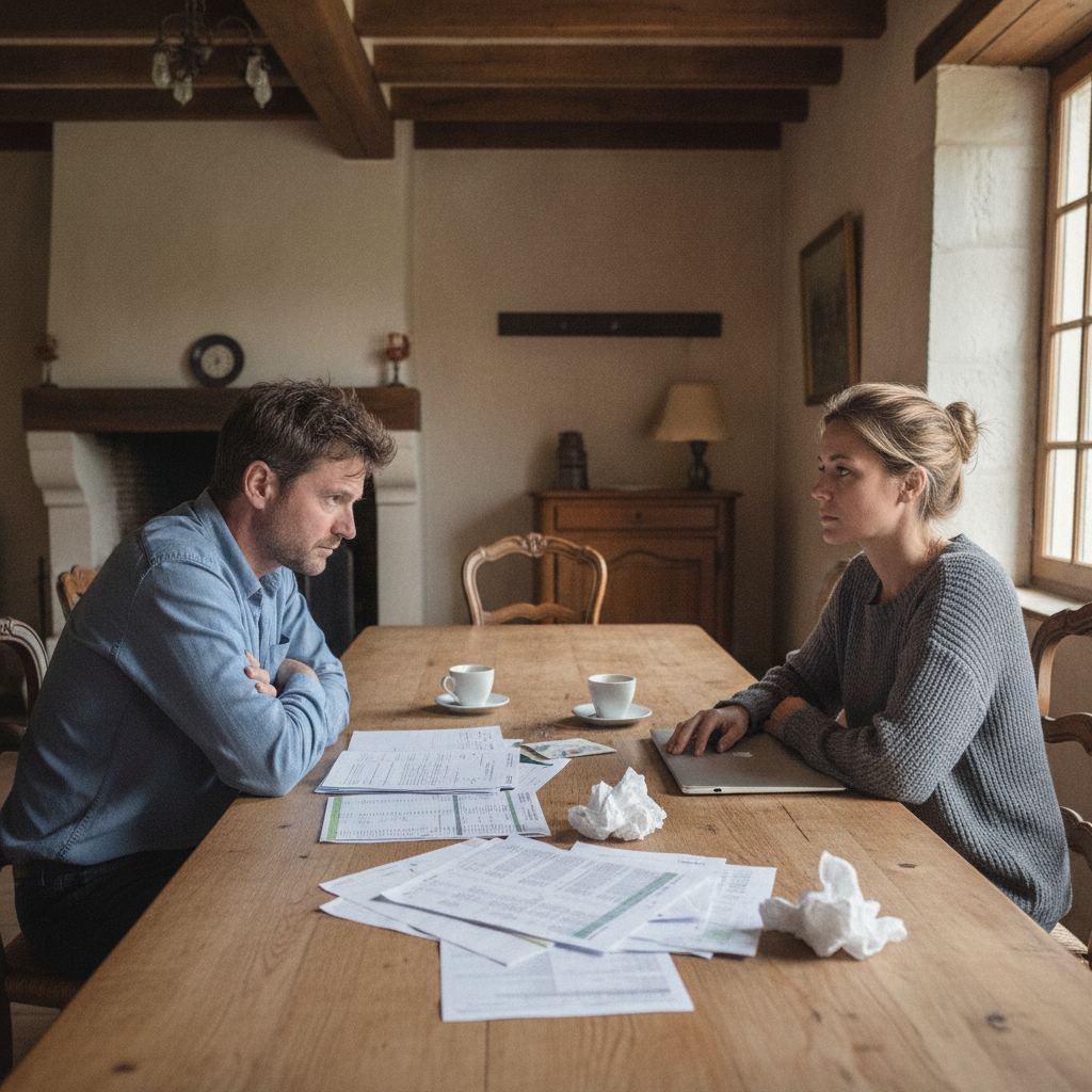 Couple gérant la fermeture d'un compte joint