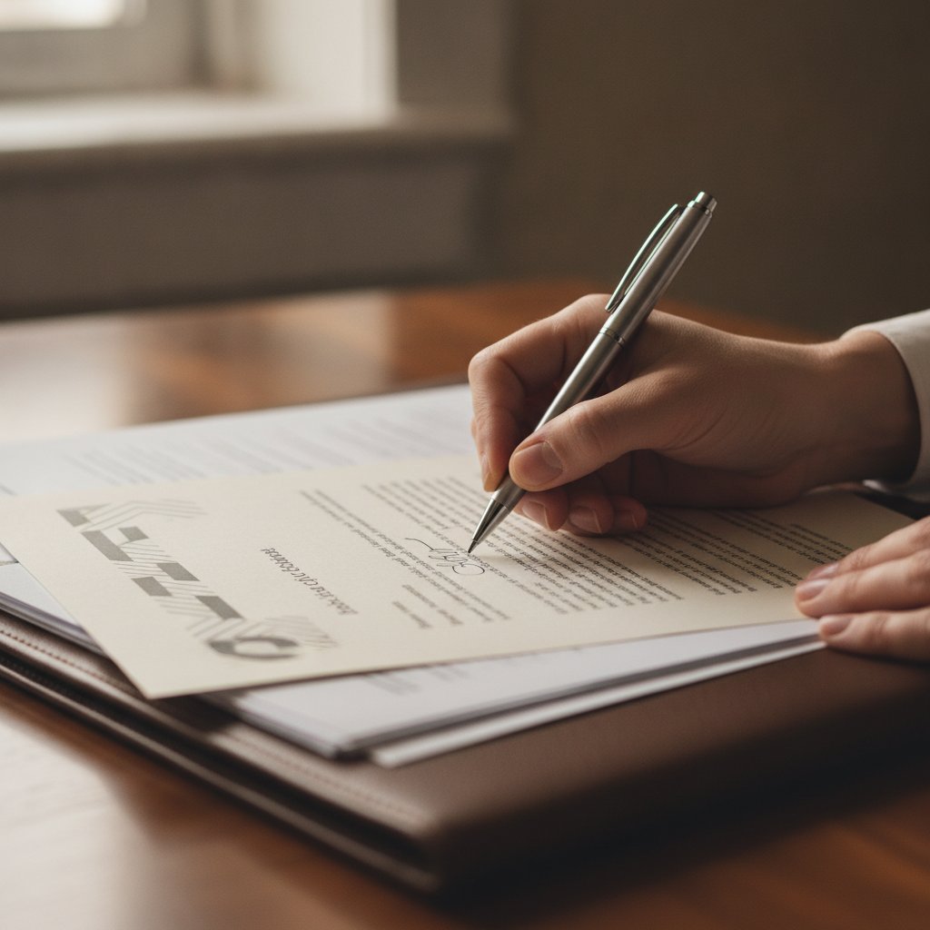 Signature d'une lettre de clôture de compte bancaire